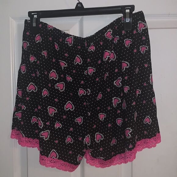 Two Piece Lace Trim Heart printed PJ short set - Picture 8 of 8